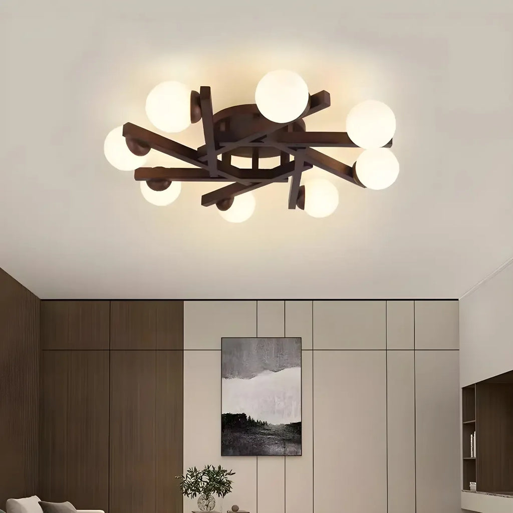 Globe White LED Semi Flush Ceiling Light for Living Room