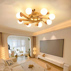 Globe White LED Semi Flush Ceiling Light for Living Room