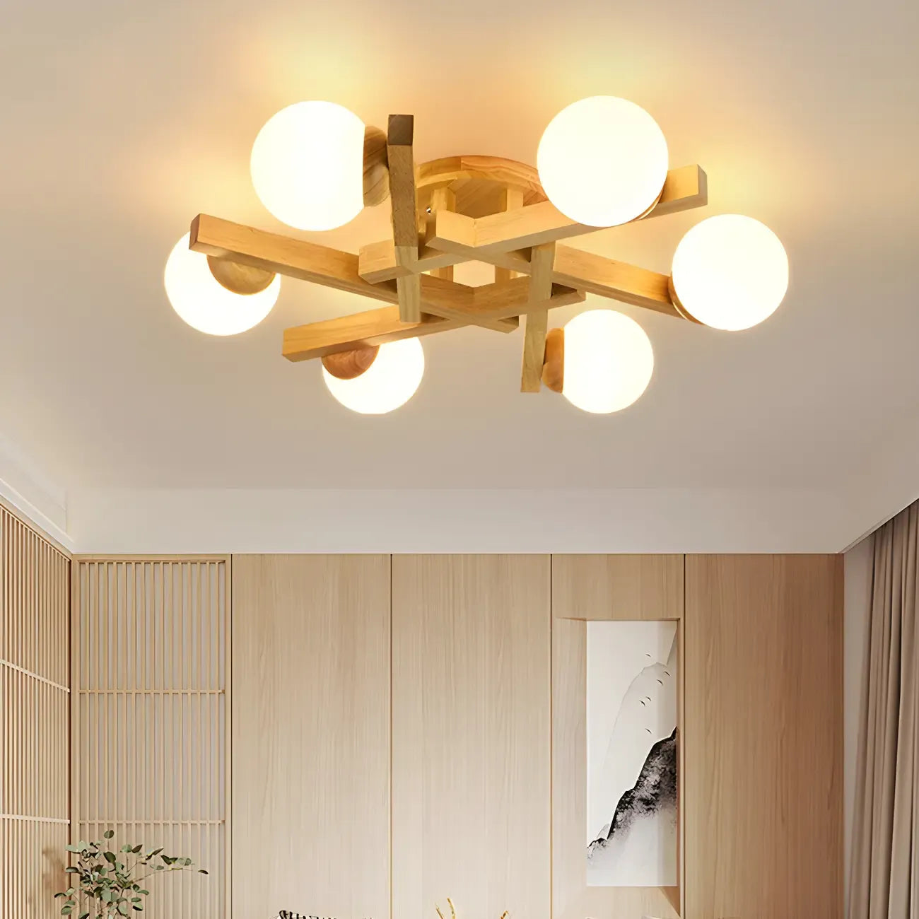 Globe White LED Semi Flush Ceiling Light for Living Room