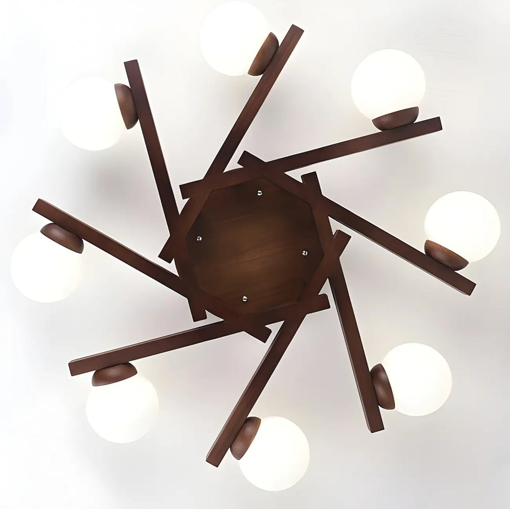 Globe White LED Semi Flush Ceiling Light for Living Room