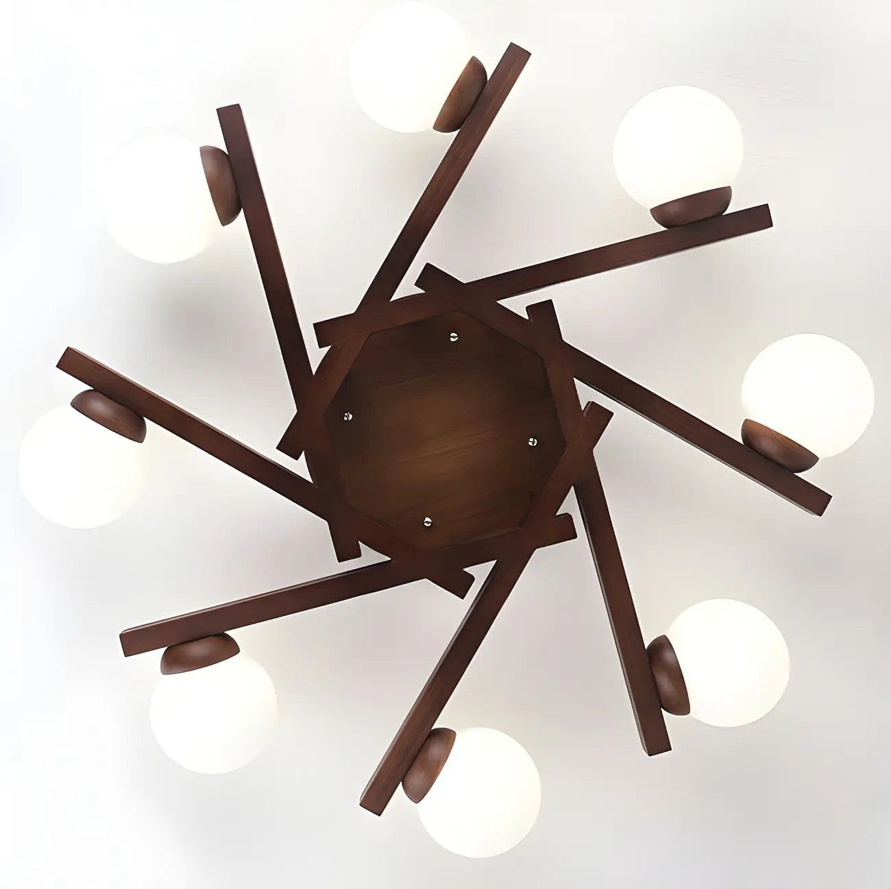 Globe White LED Semi Flush Ceiling Light for Living Room