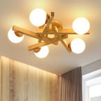 Globe White LED Semi Flush Ceiling Light for Living Room