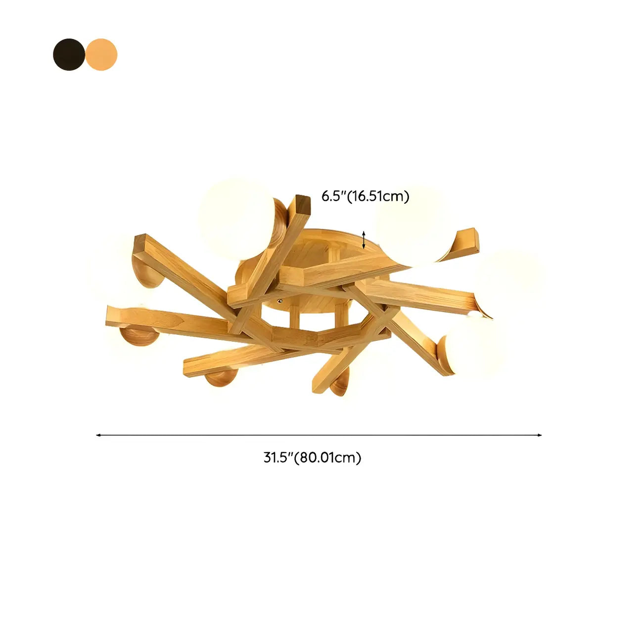 Globe White LED Semi Flush Ceiling Light for Living Room