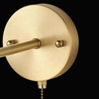Wooden Drum-Shape Wall Sconce with Pull Chain for Bedroom