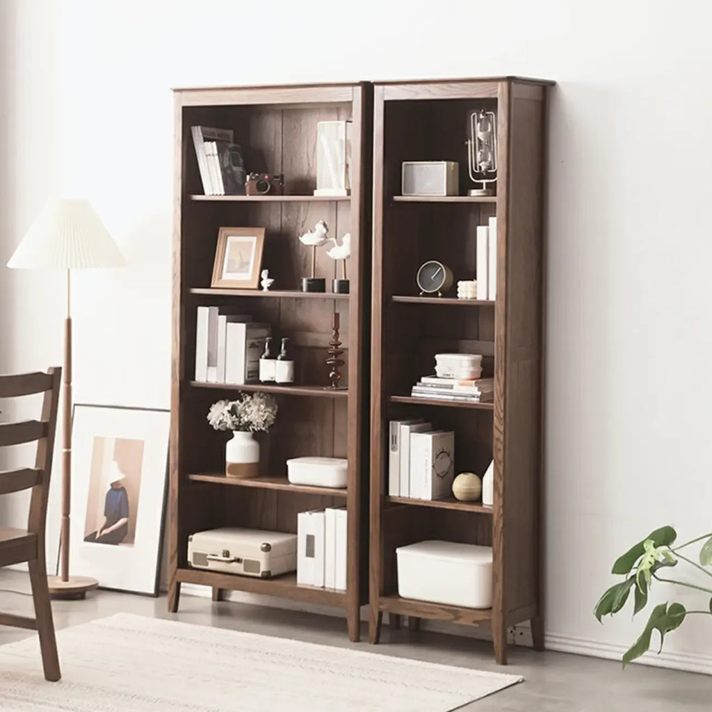 Elegant Simple Brown Oak Open Display Storage Chests