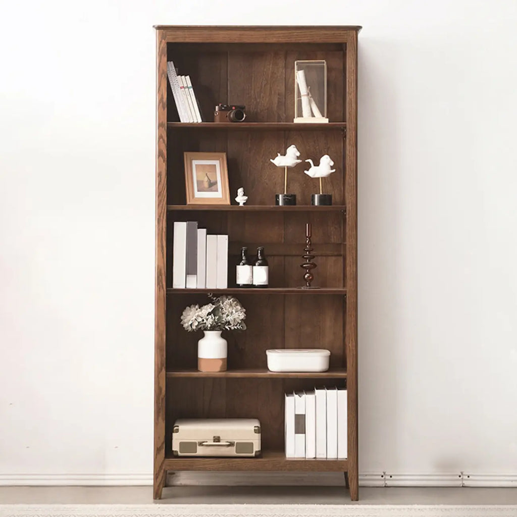 Elegant Simple Brown Oak Open Display Storage Chests