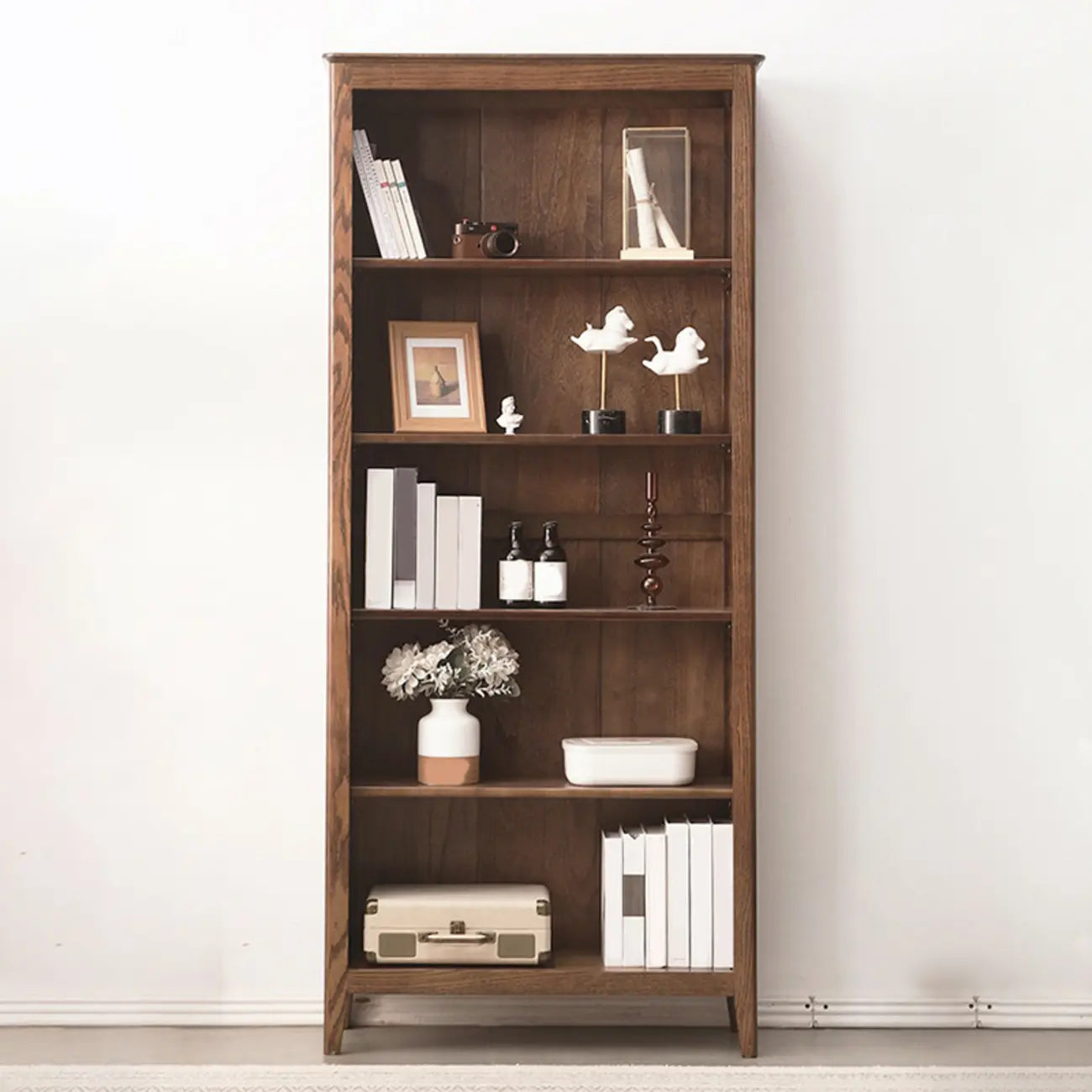 Elegant Simple Brown Oak Open Display Storage Chests