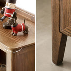 Elegant Simple Brown Oak Open Display Storage Chests