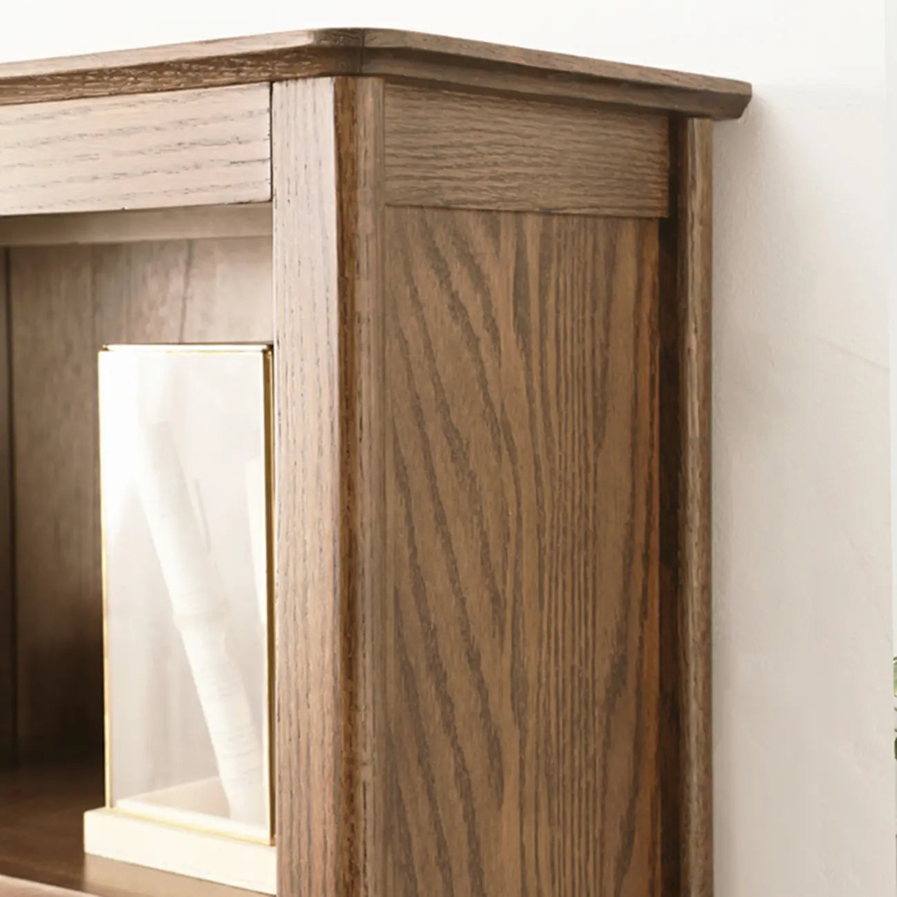 Elegant Simple Brown Oak Open Display Storage Chests
