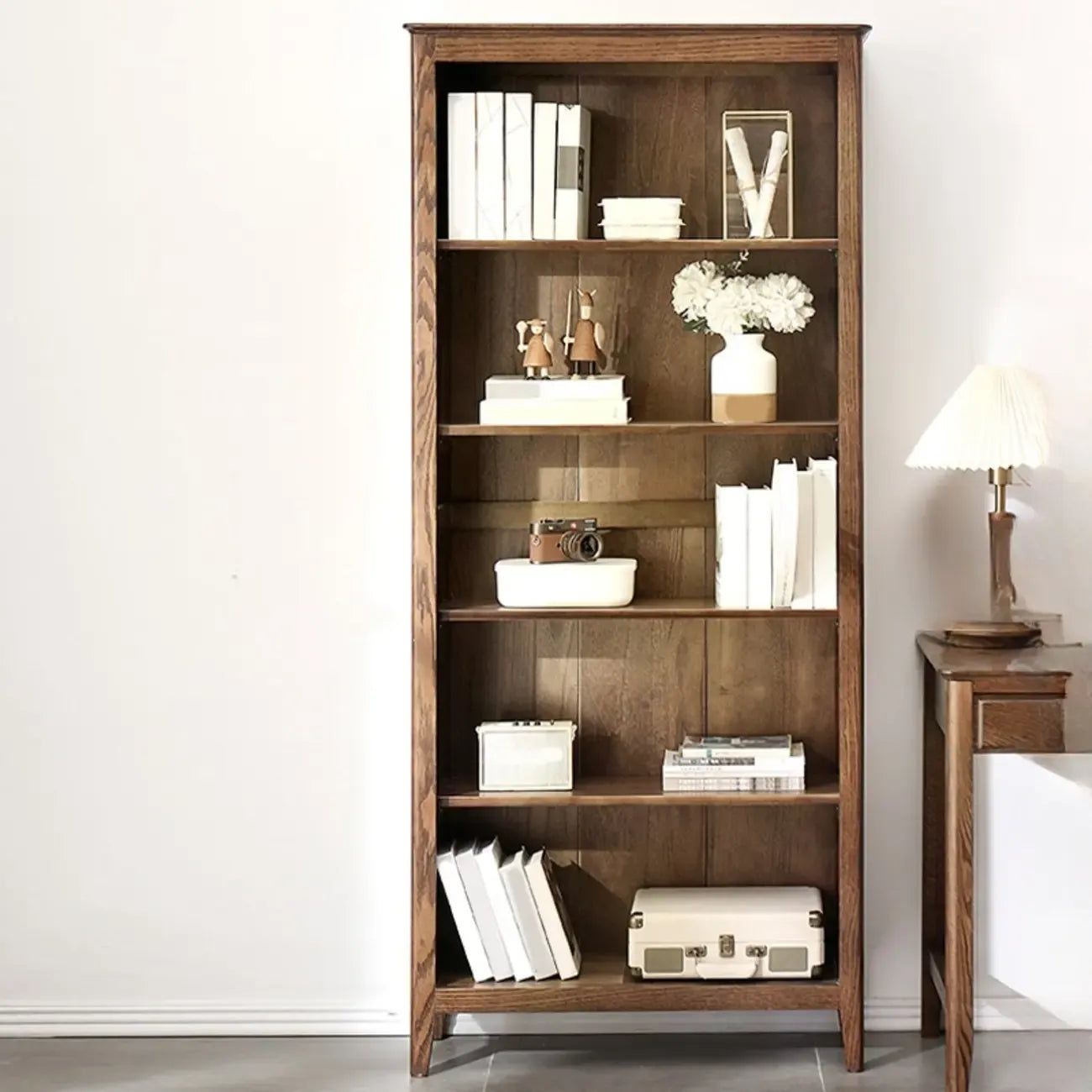 Elegant Simple Brown Oak Open Display Storage Chests