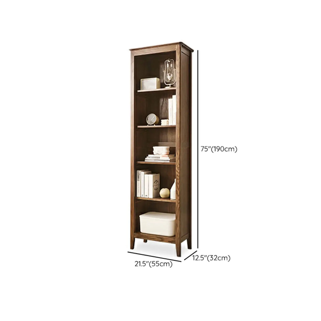Elegant Simple Brown Oak Open Display Storage Chests