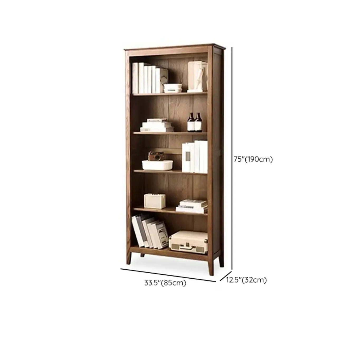 Elegant Simple Brown Oak Open Display Storage Chests