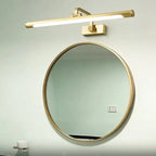 Minimalist Tubular Vanity Light with Adjustable Gold Arm