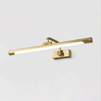 Minimalist Tubular Vanity Light with Adjustable Gold Arm