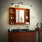 Minimalist Tubular Vanity Light with Adjustable Gold Arm