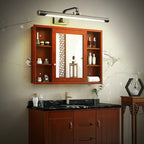 Minimalist Tubular Vanity Light with Adjustable Gold Arm