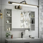Minimalist Tubular Vanity Light with Adjustable Gold Arm