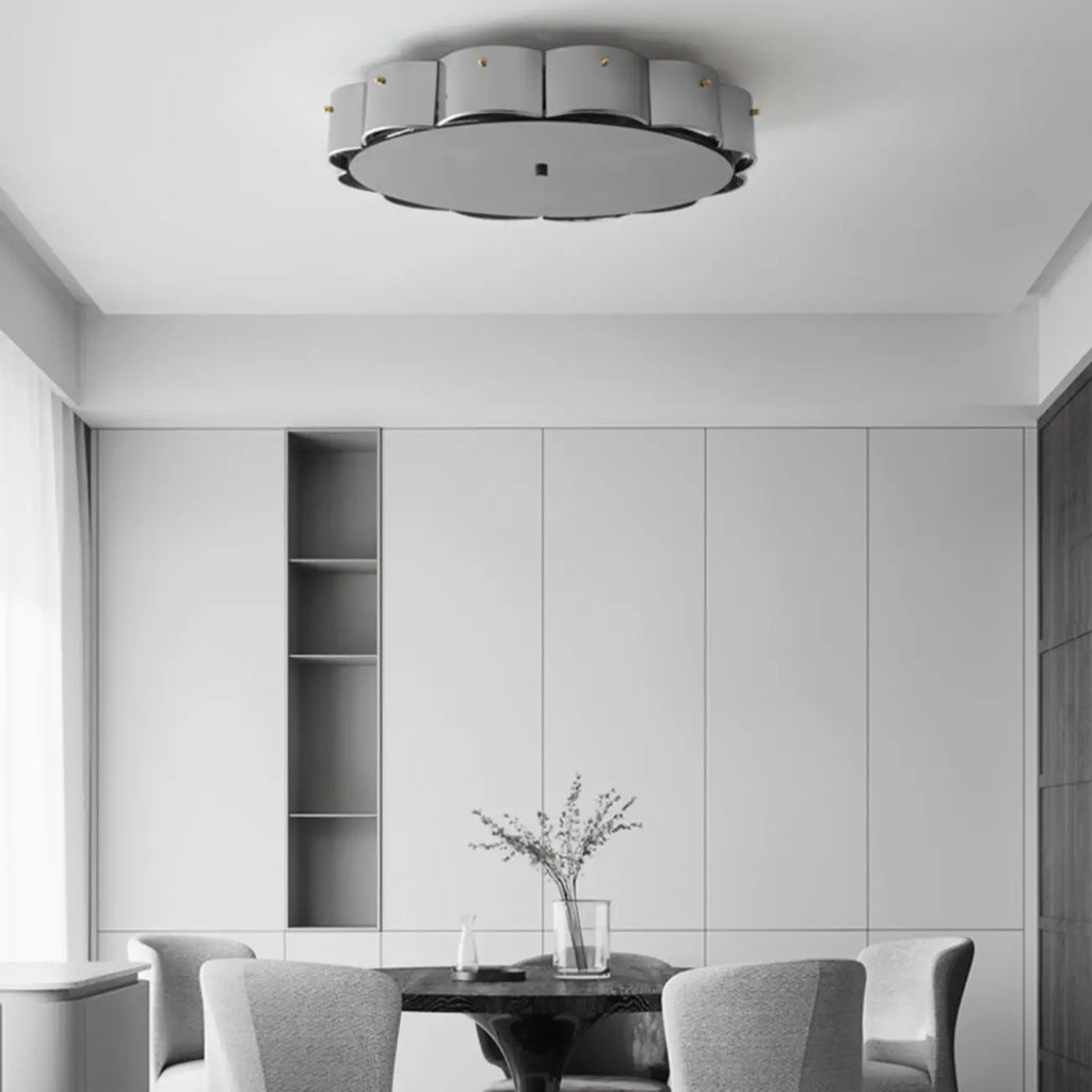 Semi Flush LED Ceiling Light with Clear Shade for Living Room