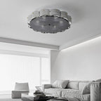 Semi Flush LED Ceiling Light with Clear Shade for Living Room