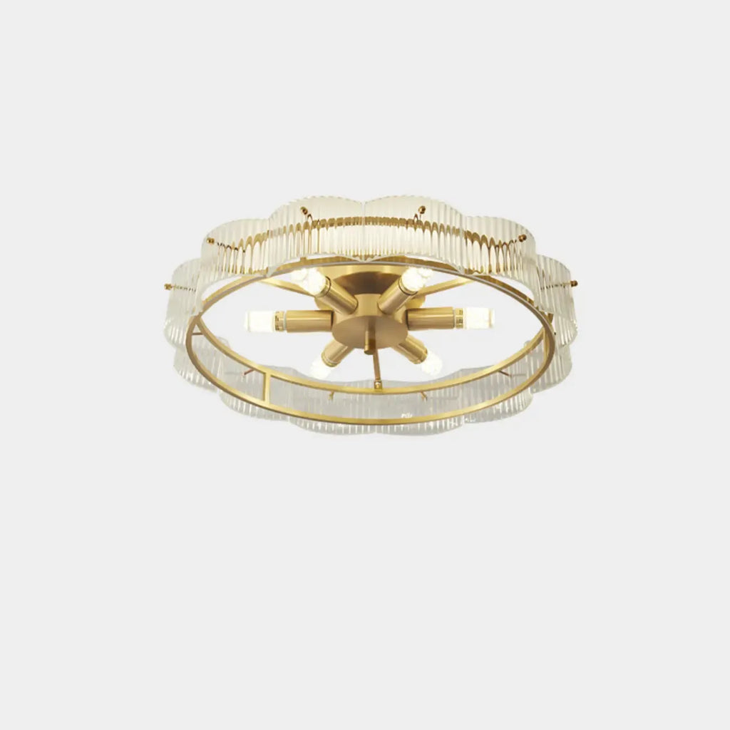 Semi Flush LED Ceiling Light with Clear Shade for Living Room