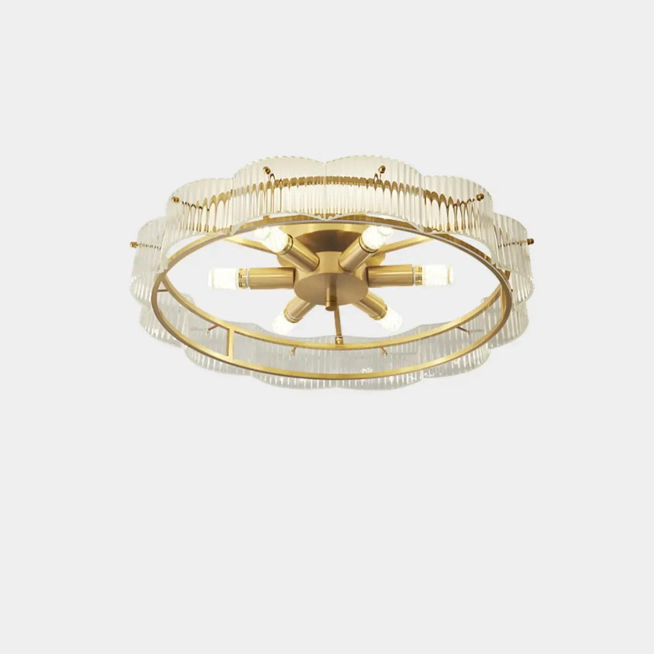 Semi Flush LED Ceiling Light with Clear Shade for Living Room