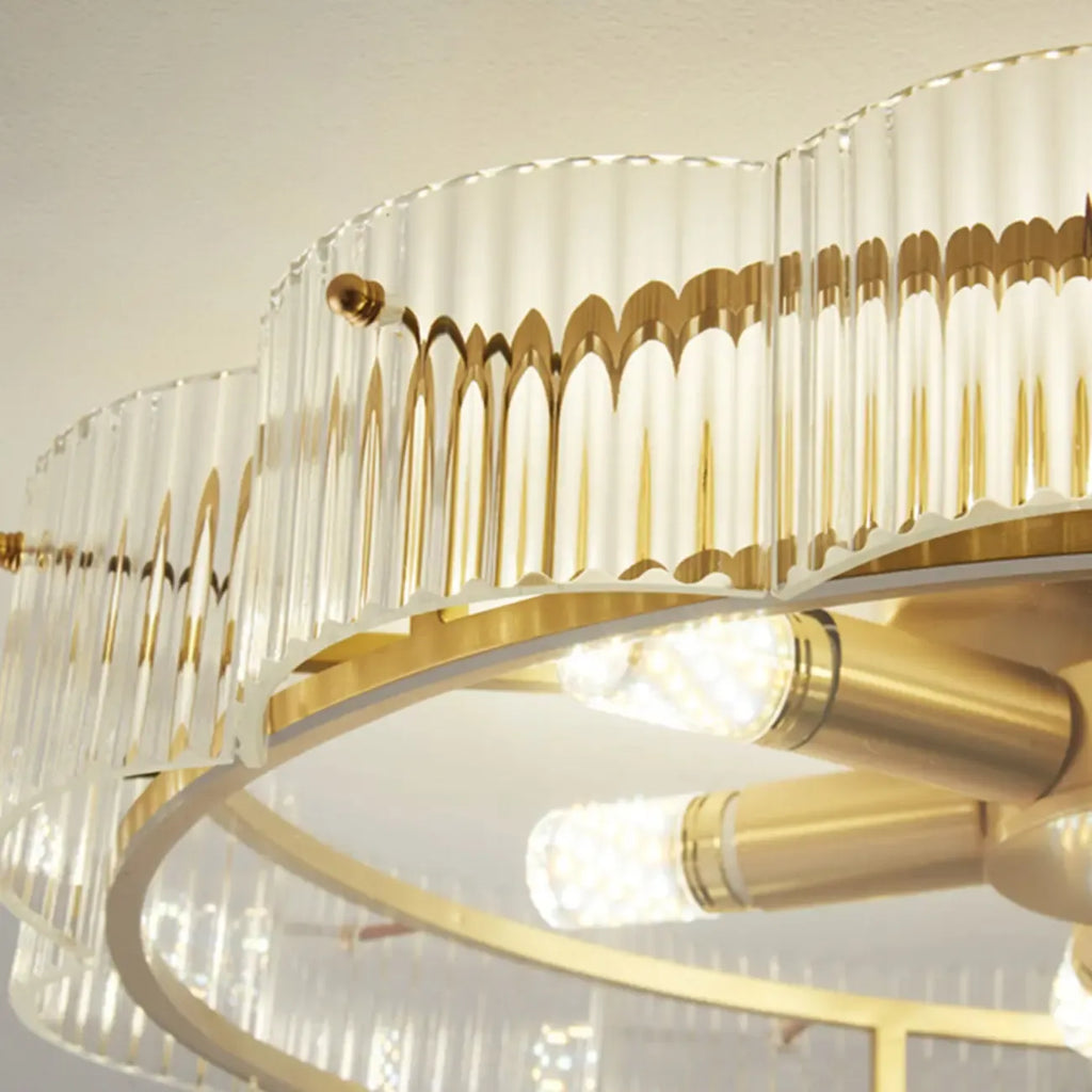 Semi Flush LED Ceiling Light with Clear Shade for Living Room