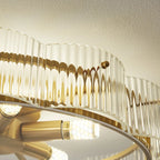 Semi Flush LED Ceiling Light with Clear Shade for Living Room