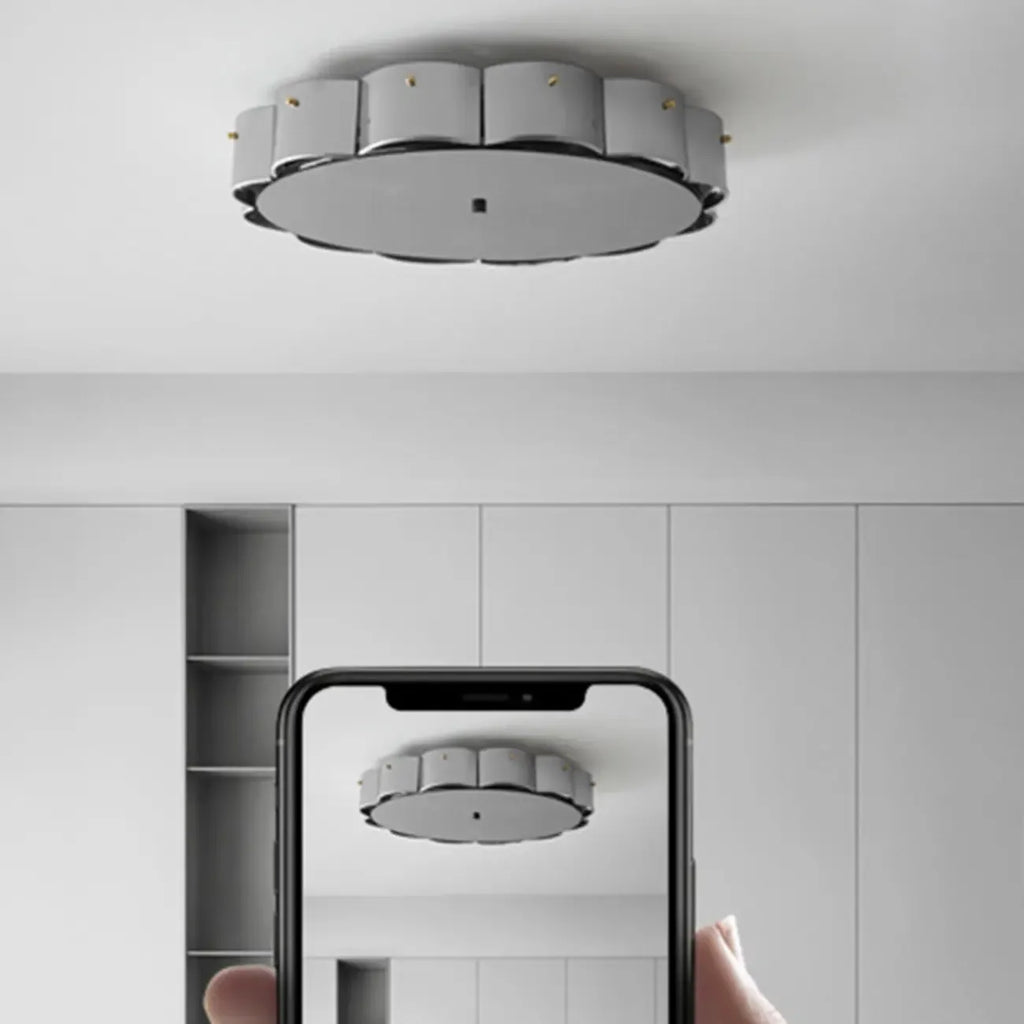 Semi Flush LED Ceiling Light with Clear Shade for Living Room
