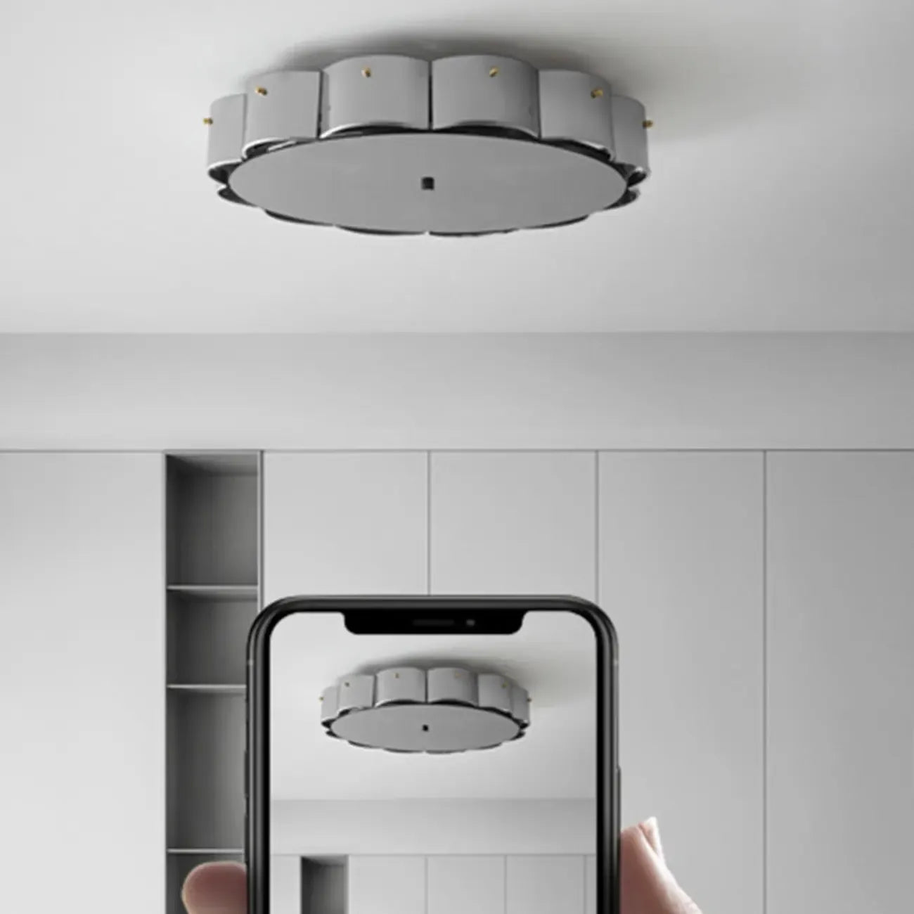Semi Flush LED Ceiling Light with Clear Shade for Living Room