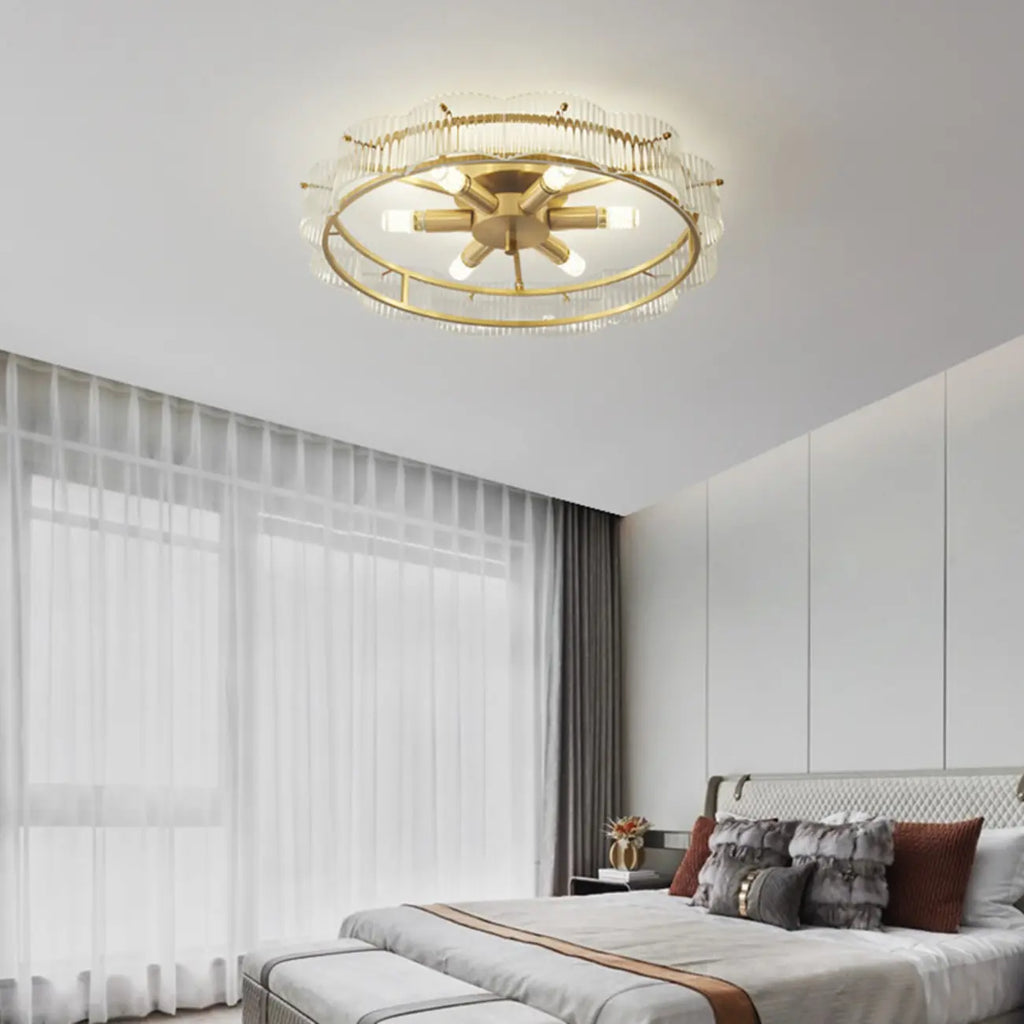 Semi Flush LED Ceiling Light with Clear Shade for Living Room