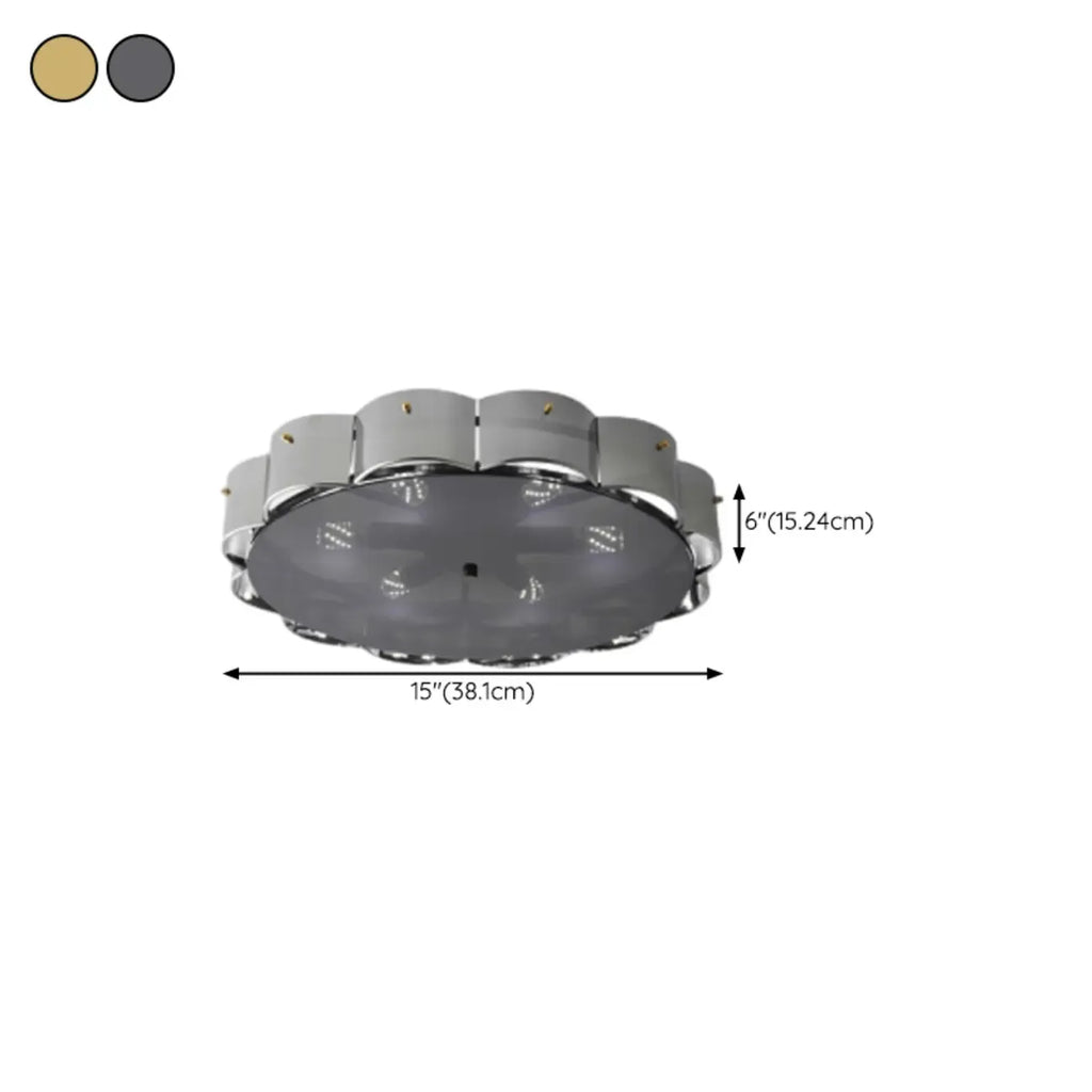 Semi Flush LED Ceiling Light with Clear Shade for Living Room