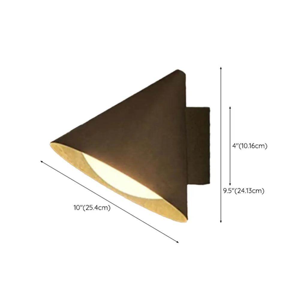 Minimalist Black Metal Cone Outdoor LEED Wall Sconce
