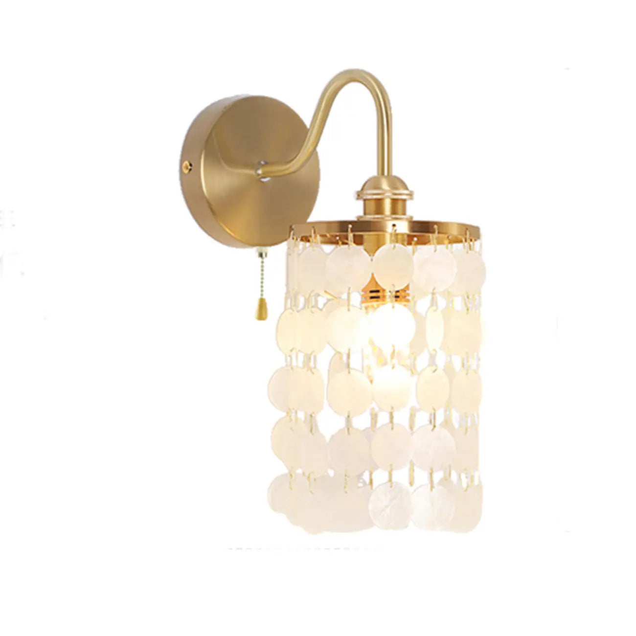 Vintage Cylinder Wall Sconce with Pull Switch for Bedside