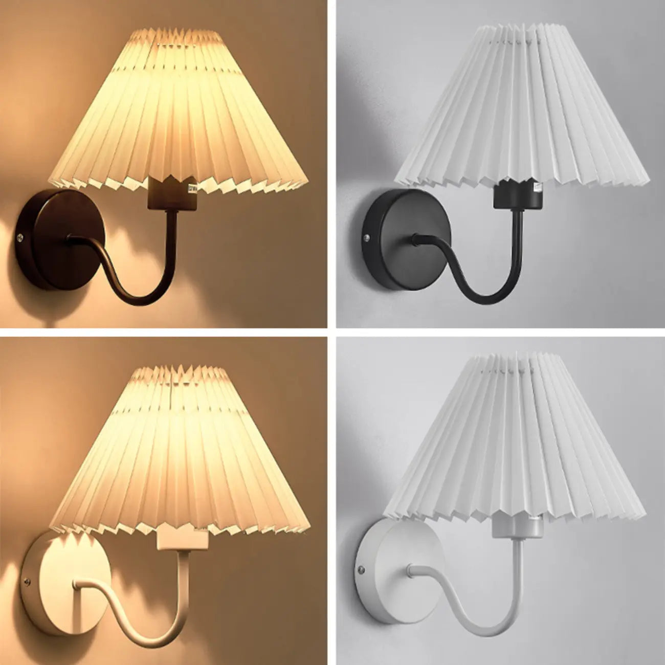Modern Wall Sconce with Fabric Shade for Bedside Lighting