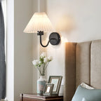 Modern Wall Sconce with Fabric Shade for Bedside Lighting
