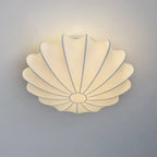 Floral Semi Flush Ceiling Light with Silk Shade for Living Room