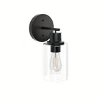 Industrial Metal Vanity Light with Glass Shade for Bedroom