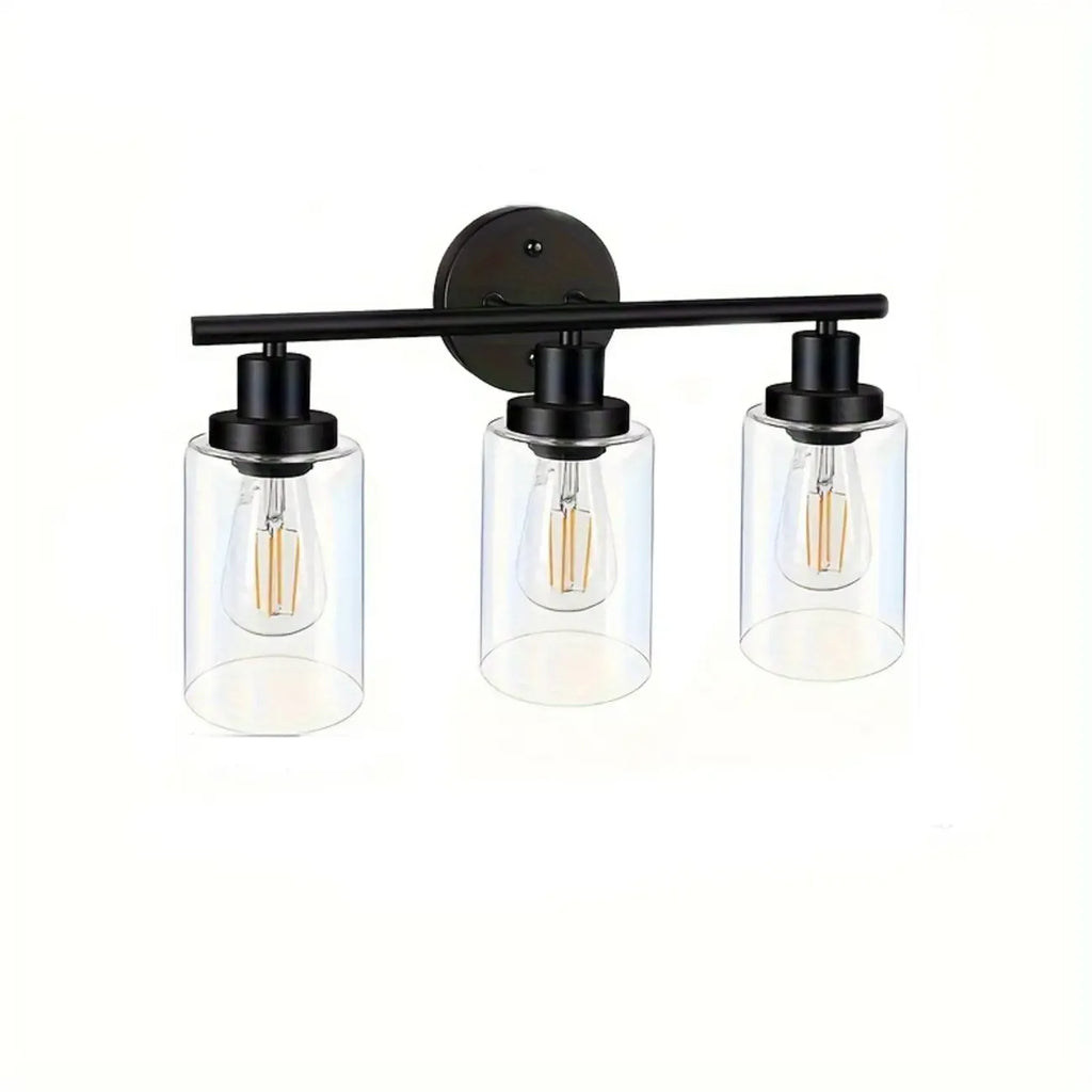 Industrial Metal Vanity Light with Glass Shade for Bedroom