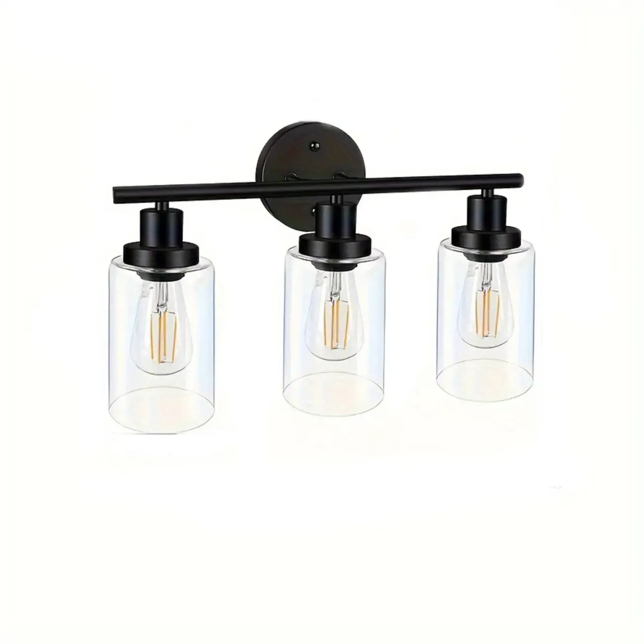 Industrial Metal Vanity Light with Glass Shade for Bedroom