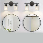 Industrial Metal Vanity Light with Glass Shade for Bedroom