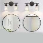 Industrial Metal Vanity Light with Glass Shade for Bedroom