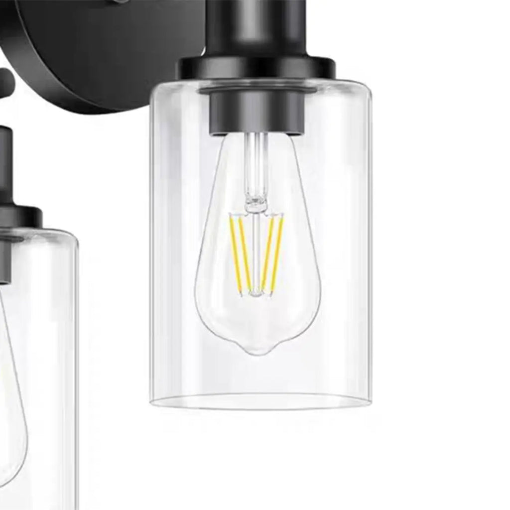 Industrial Metal Vanity Light with Glass Shade for Bedroom