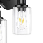 Industrial Metal Vanity Light with Glass Shade for Bedroom