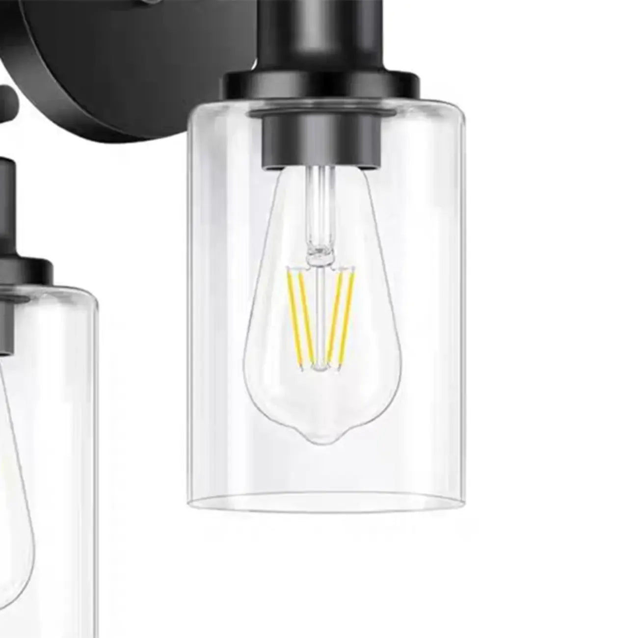 Industrial Metal Vanity Light with Glass Shade for Bedroom