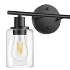 Industrial Metal Vanity Light with Glass Shade for Bedroom