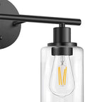 Industrial Metal Vanity Light with Glass Shade for Bedroom