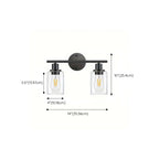 Industrial Metal Vanity Light with Glass Shade for Bedroom