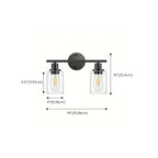Industrial Metal Vanity Light with Glass Shade for Bedroom