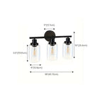 Industrial Metal Vanity Light with Glass Shade for Bedroom