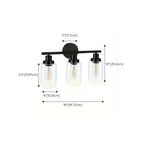 Industrial Metal Vanity Light with Glass Shade for Bedroom